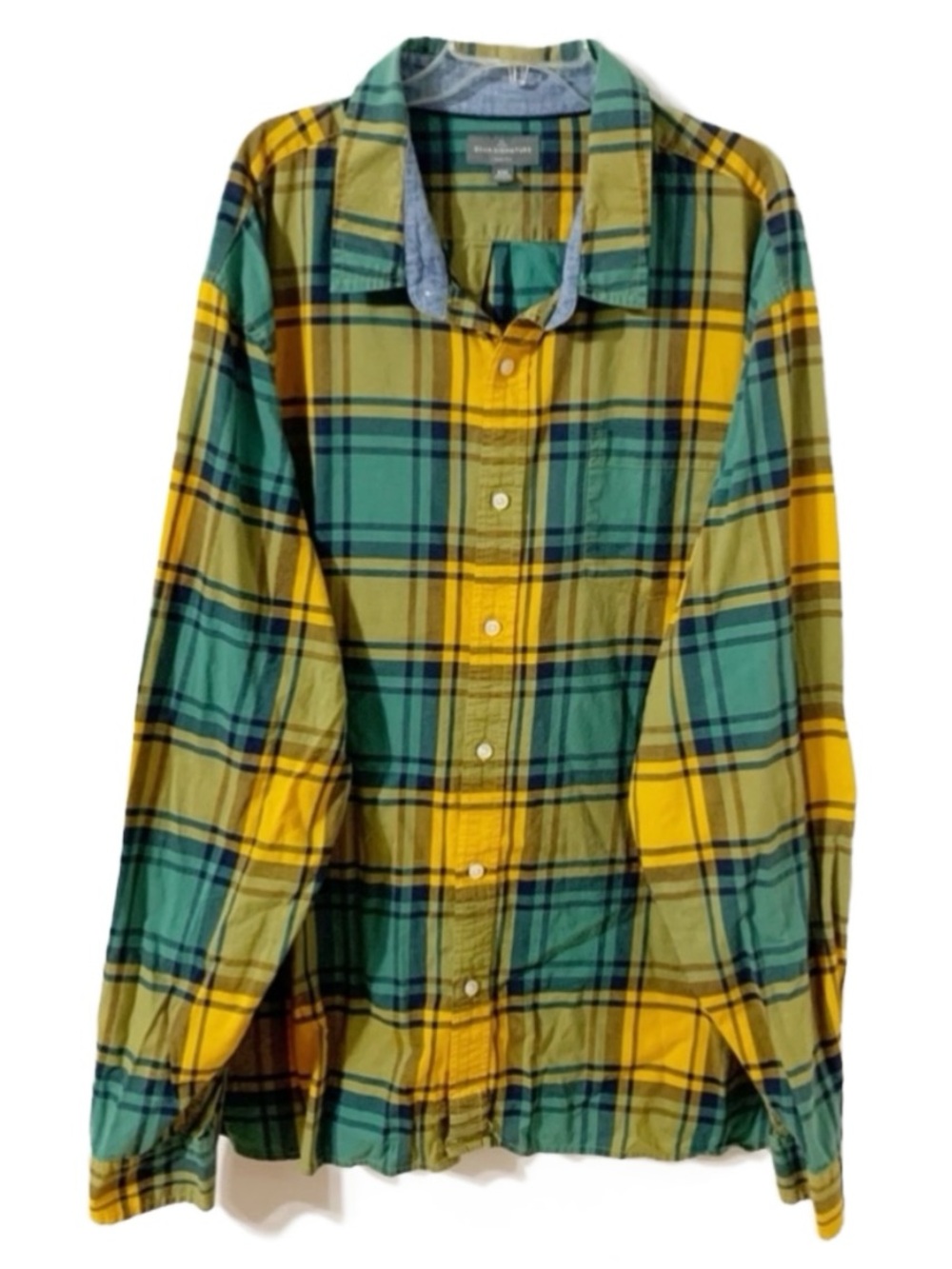 L.L.Bean Signature Slim Fit Plaid Button Front Shirt 100% Cotton Size XXL